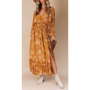 Vici Mustard Floral Maxi Dress